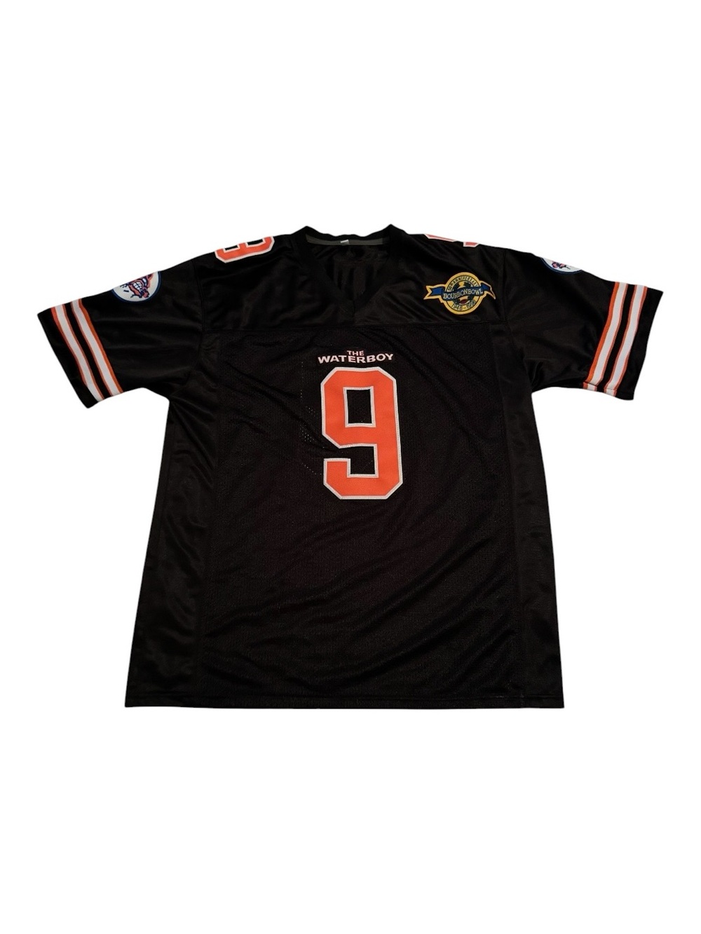The WaterBoy Bobby Boucher Black and Orange #9 Football Jersey